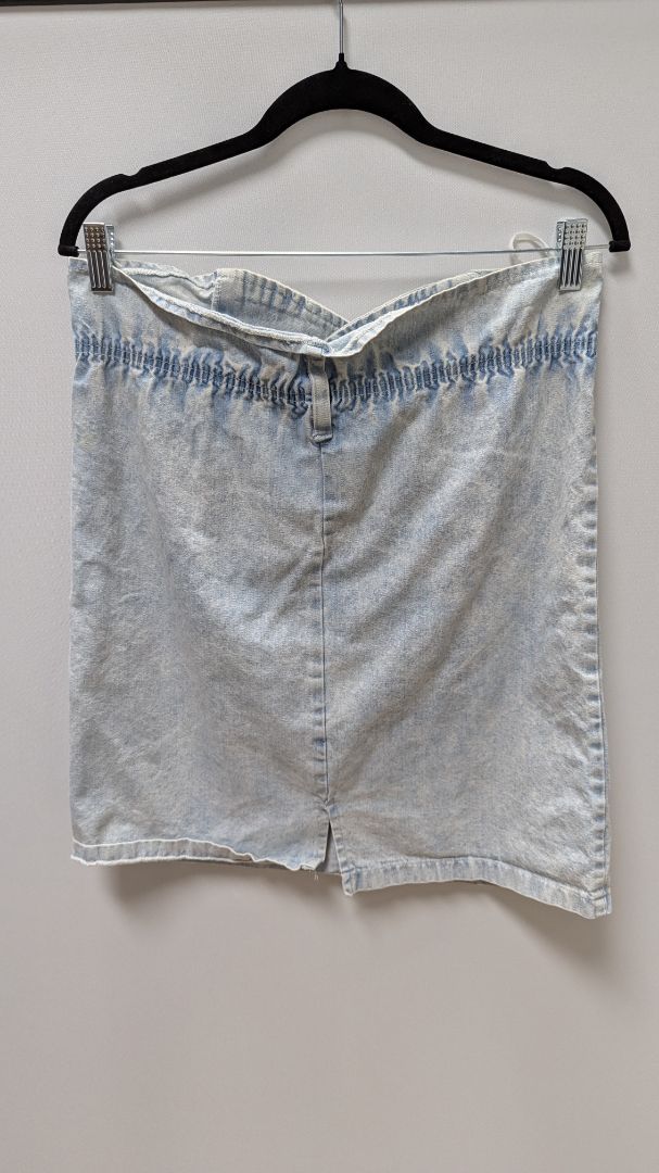 Dirty Dancing Light Wash Belted Jean Skirt