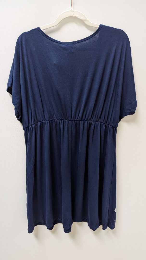Delirious Navy/White Rhinestone Flower Midi Dress