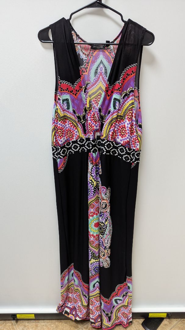 Notations Woman Black/Multicolor Paisley Maxi Dress