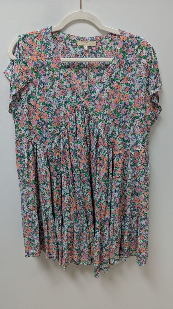 Chelsea & Violet White/Orange/Green Floral Mini Dress