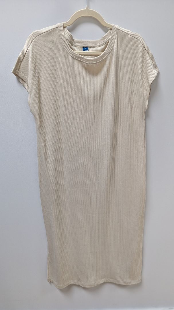 Old Navy Light Beige Ribbed Knit Sleeveless Maxi Dress
