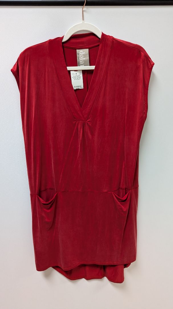 Dolan Red Casual Dress with Pockets