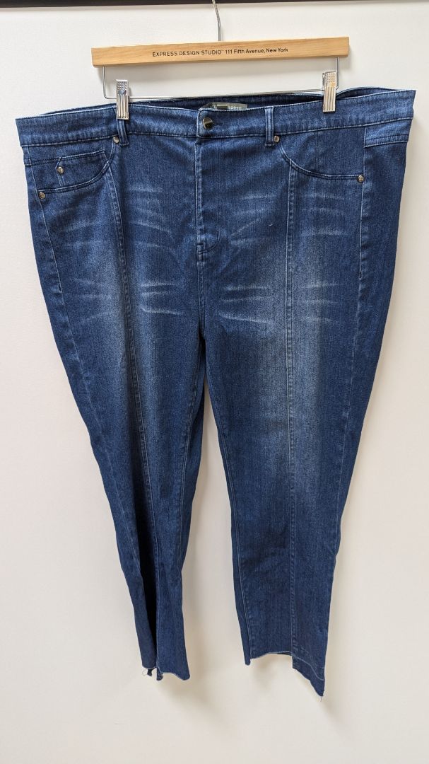 Kate & Mallory Medium Wash Uncut Hem Jeggings