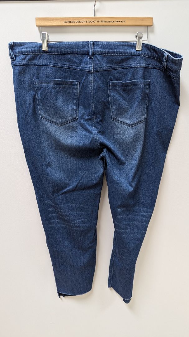 Kate & Mallory Medium Wash Uncut Hem Jeggings