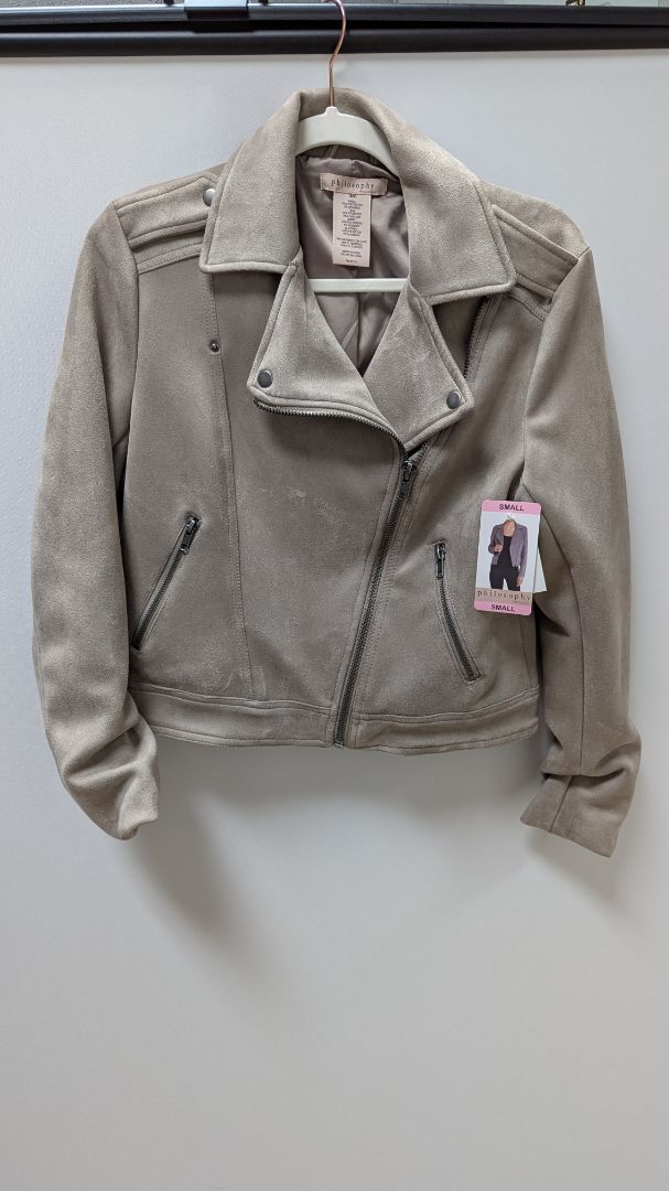 philosophy Taupe Suede Moto Jacket