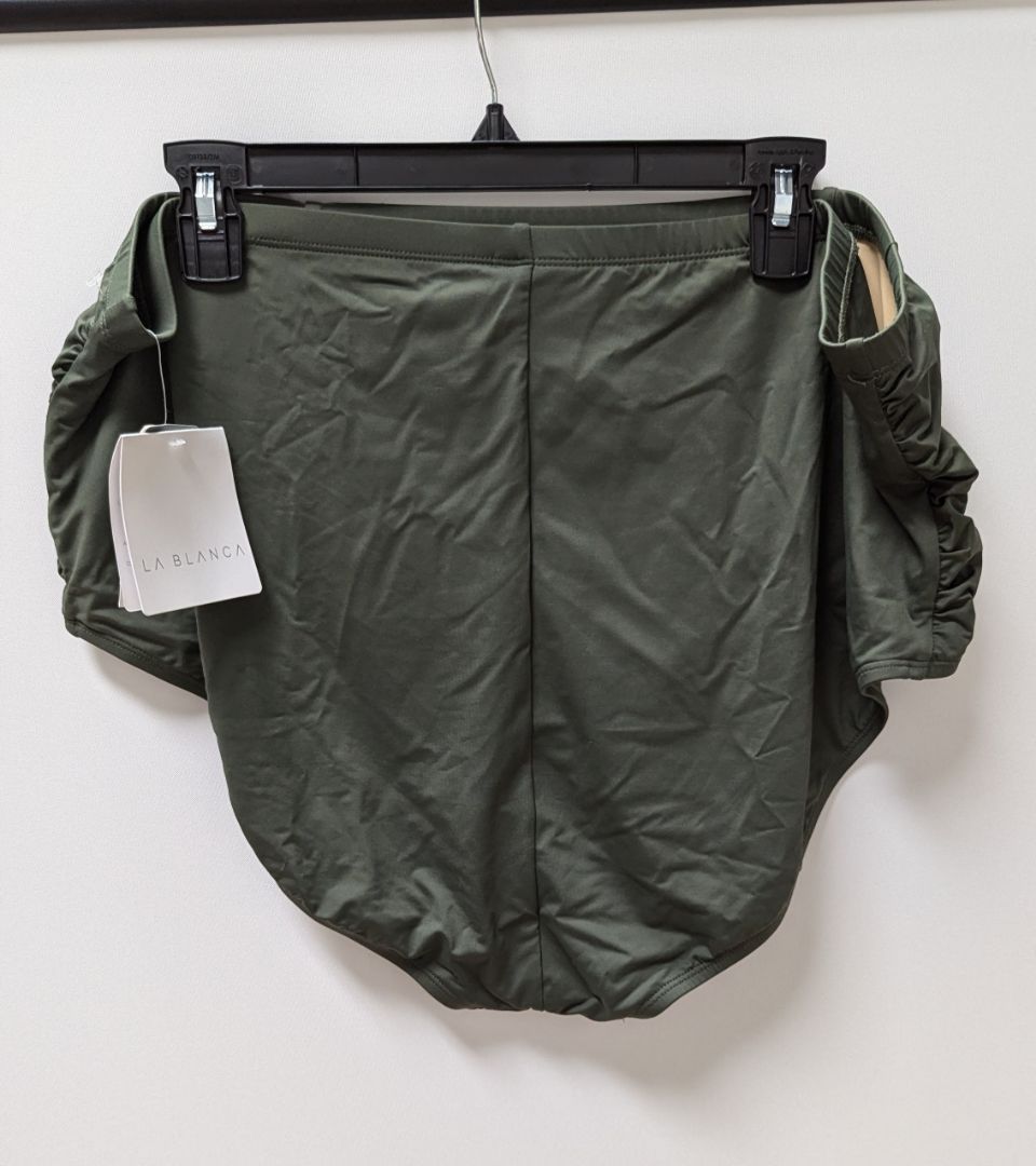 LA Blanca Dark Green High-Waist Swim Bottoms