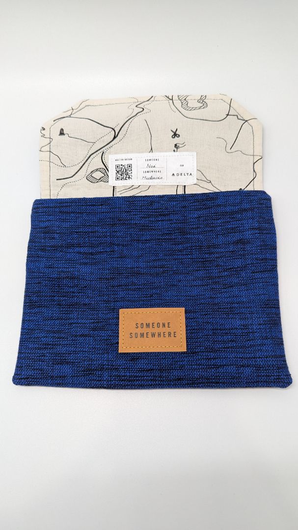 Someone Somewhere Blue Foldover Travel Pouch