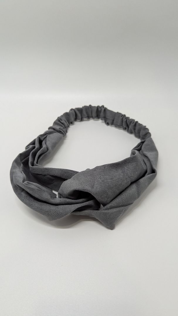 3 Pack Knotted Elastic Headbands (Grey/Black/Birds)