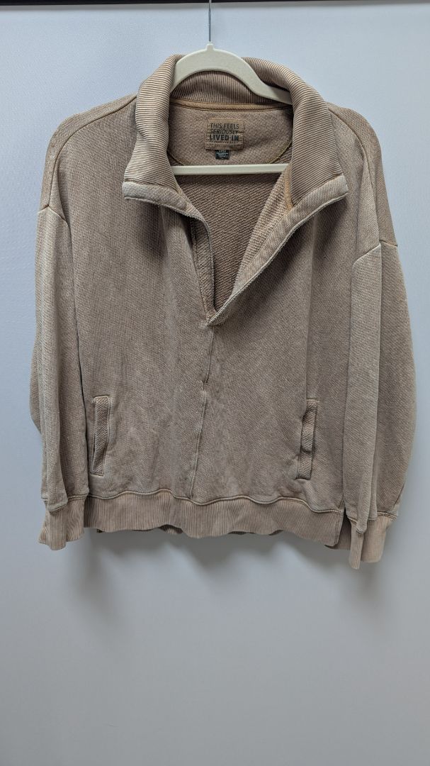 American Eagle Brown Long Sleeve Sweatshirt with Pockets