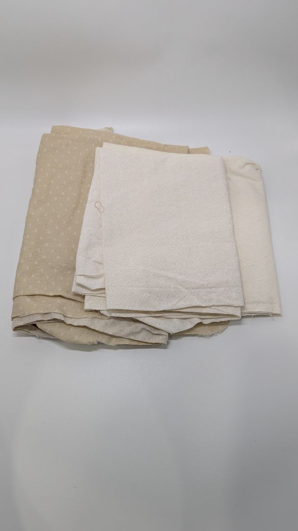 2 Piece Cream/Tan Patterned Fabric Sheets