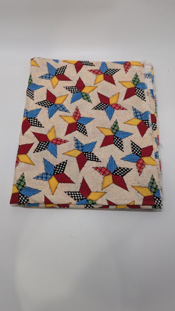 Cream Patchwork Star Patterned Fabric Sheet