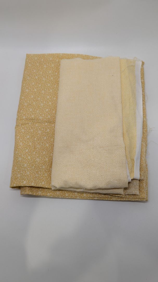 2 Piece Yellow Patterned Fabric Sheets