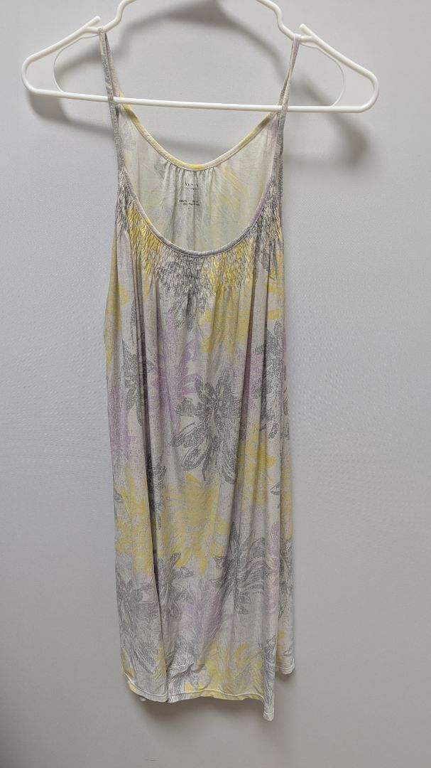 Alfani Intimates White/Grey/Yellow Floral Nightgown Dress