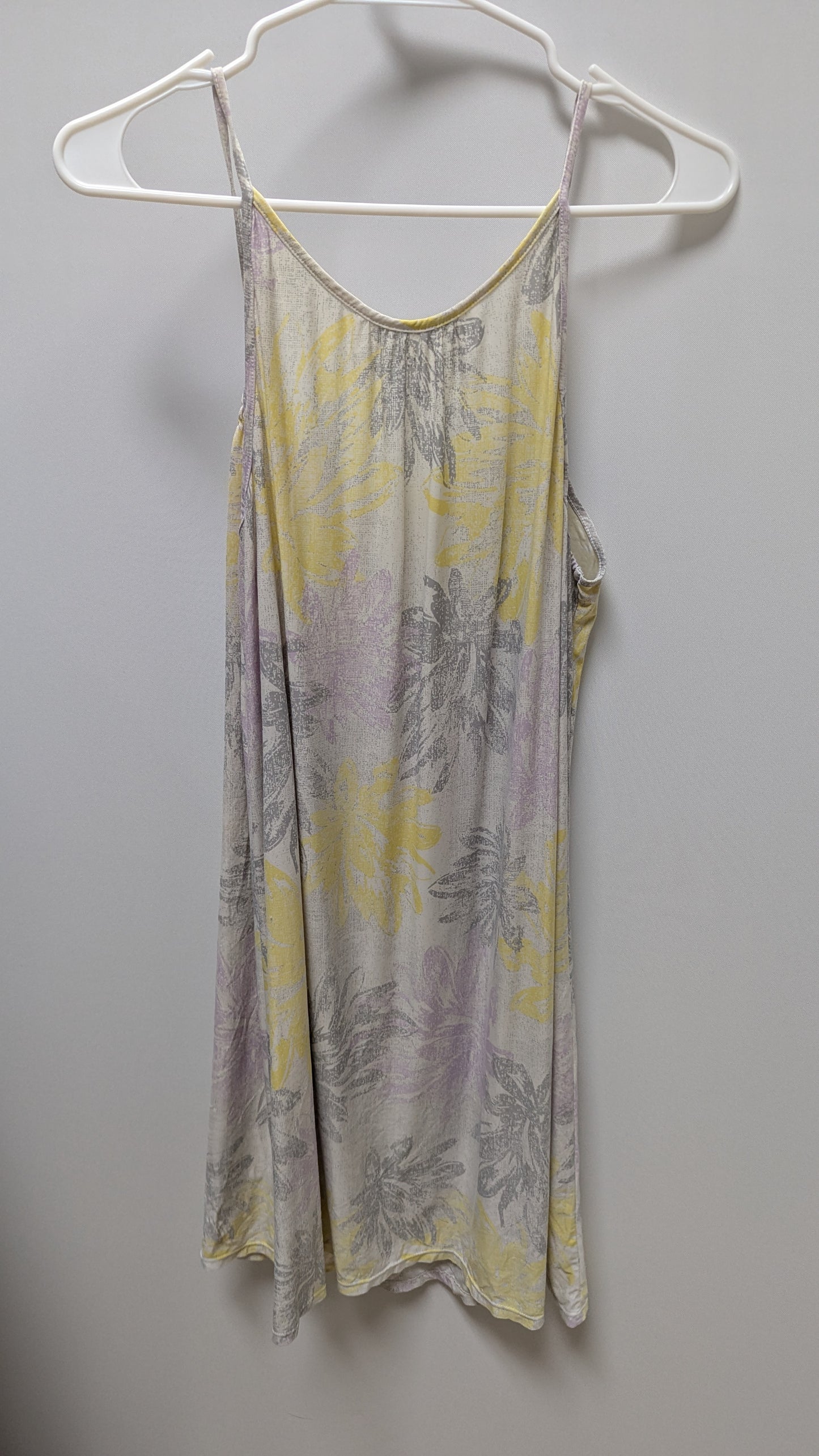 Alfani Intimates White/Grey/Yellow Floral Nightgown Dress