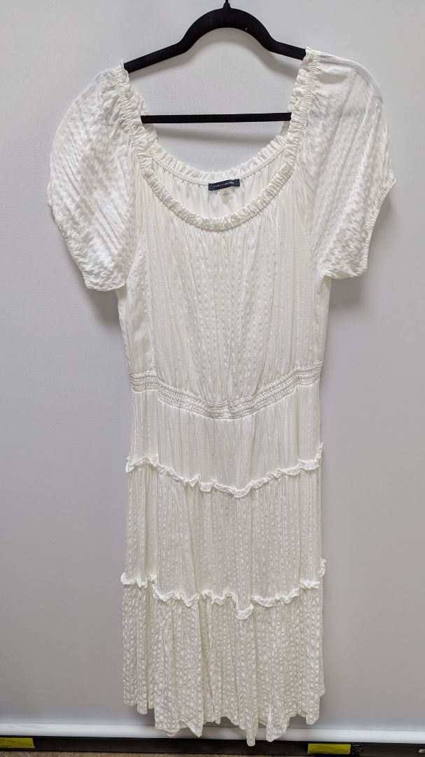 Tommy Hilfiger White Tiered-Ruffled Maxi Dress Recycled Threads Tommy Hilfiger White Tiered-Ruffled Maxi Dress Recycled Threads