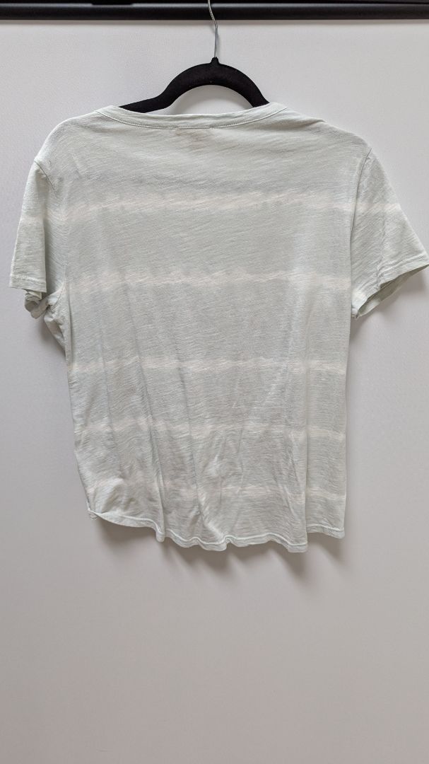 Style & Co Light Blue/White Front-Tie Button-Down Tee