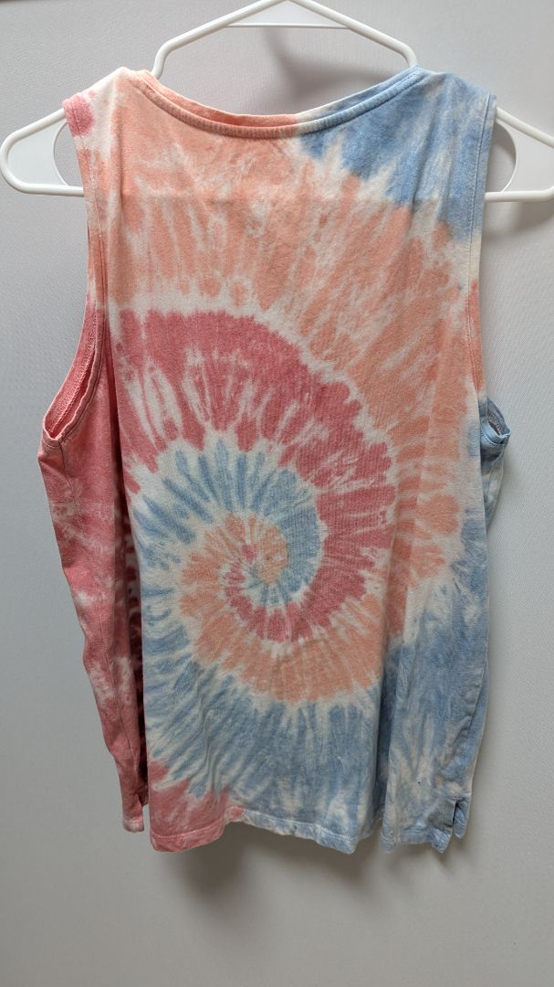 Old Navy Pink/Blue Tie-Dye V-Neck Tank