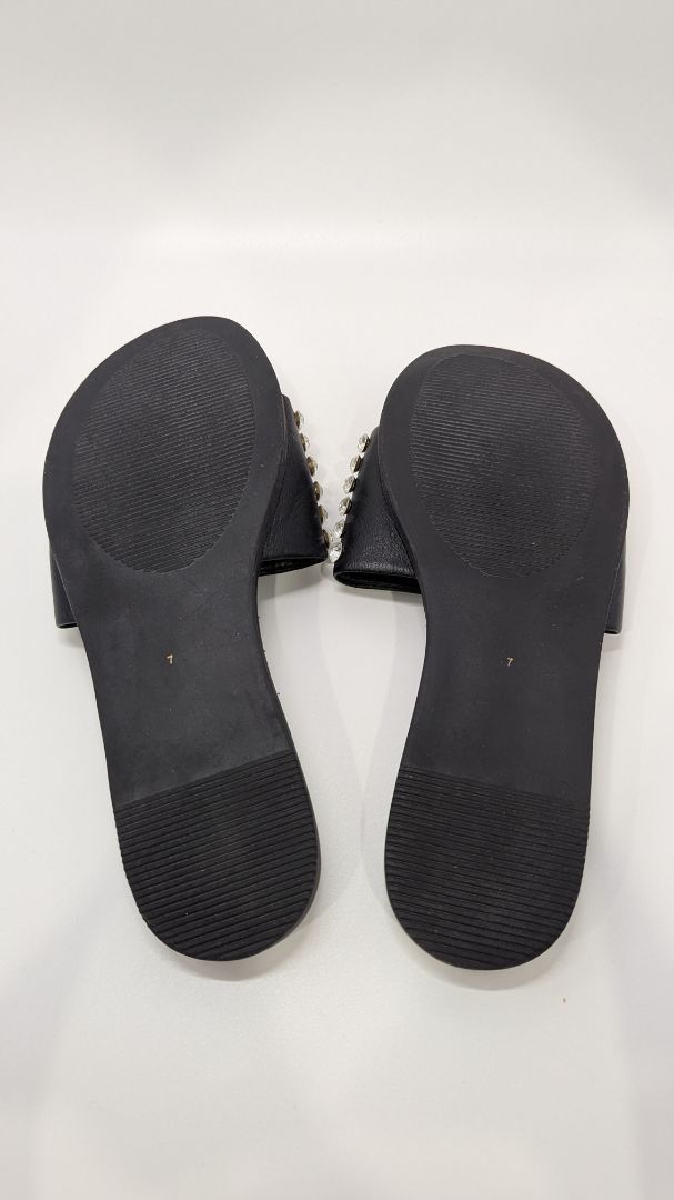 Steve Madden Black Silver Rhinestone Sandals