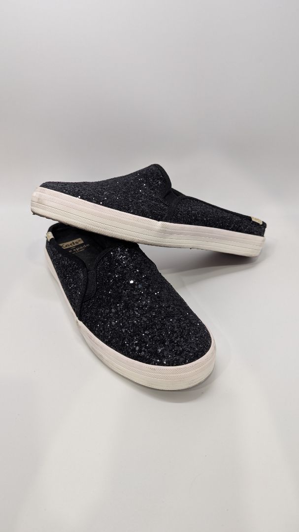 Keds x Kate Spade Black Glitter Slip-On Sneakers