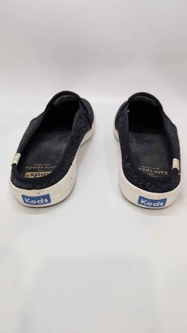 Keds x Kate Spade Black Glitter Slip-On Sneakers
