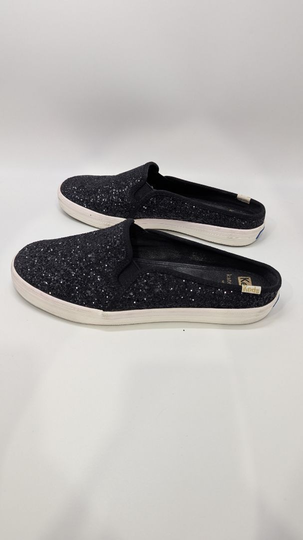 Keds x Kate Spade Black Glitter Slip-On Sneakers