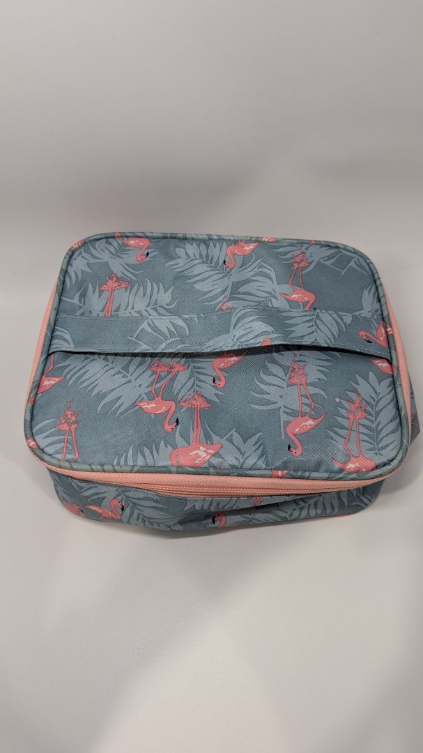 Narwey Blue Flamingo 2-Piece Toiletries Travel Bags