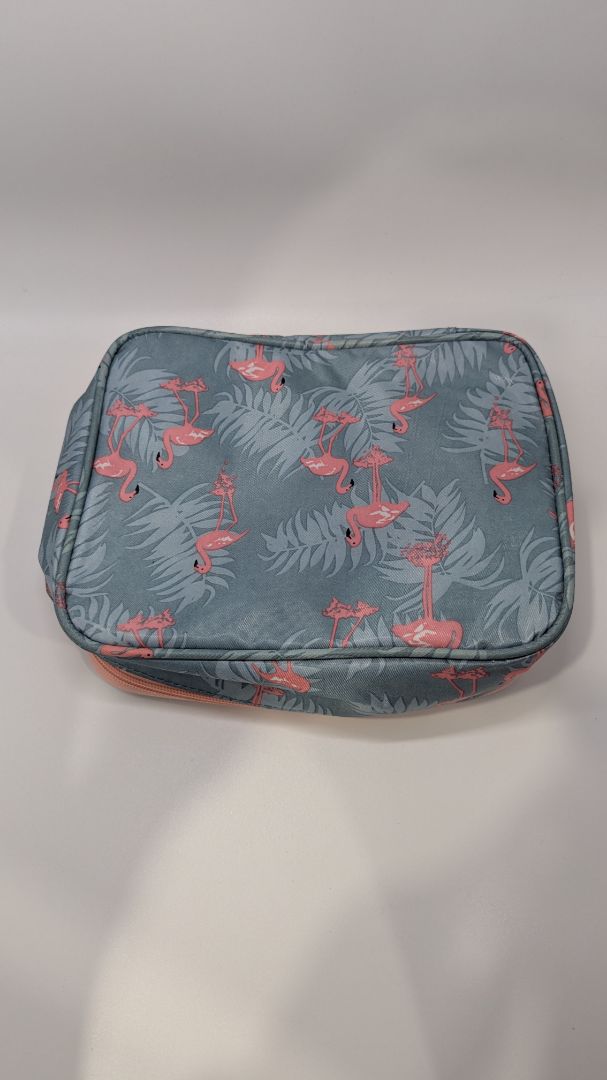 Narwey Blue Flamingo 2-Piece Toiletries Travel Bags