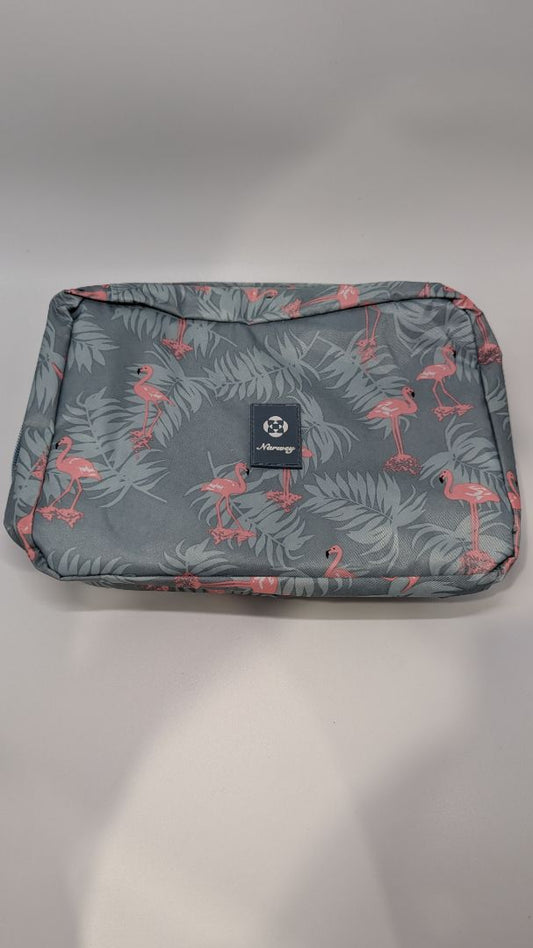 Narwey Blue Flamingo 2-Piece Toiletries Travel Bags