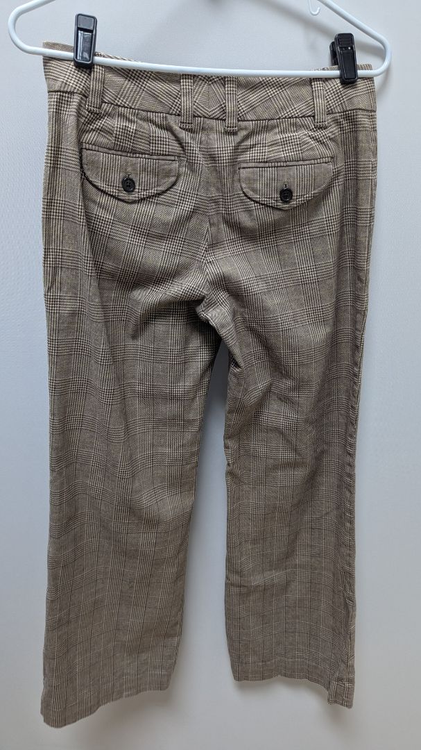 GAP Brown Plaid Wide Leg Trouser Pants