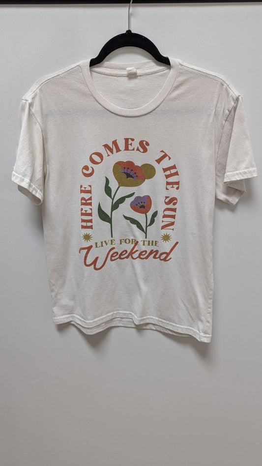 White "Here Comes The Sun" Graphic T-Shirt