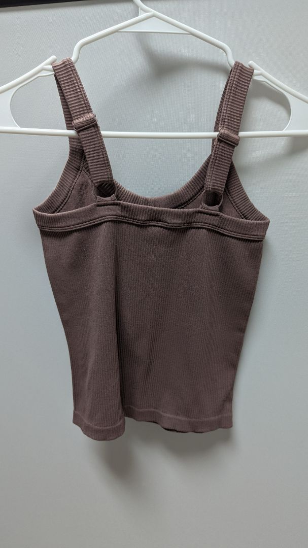 No Boundaries Brown Ribbed Snug Fit Cropped Tank