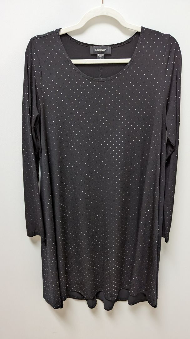 Karen Kane Black Sequin Long-Sleeve Swing Dress Recycled Threads Karen Kane Black Sequin Long-Sleeve Swing Dress Recycled Threads