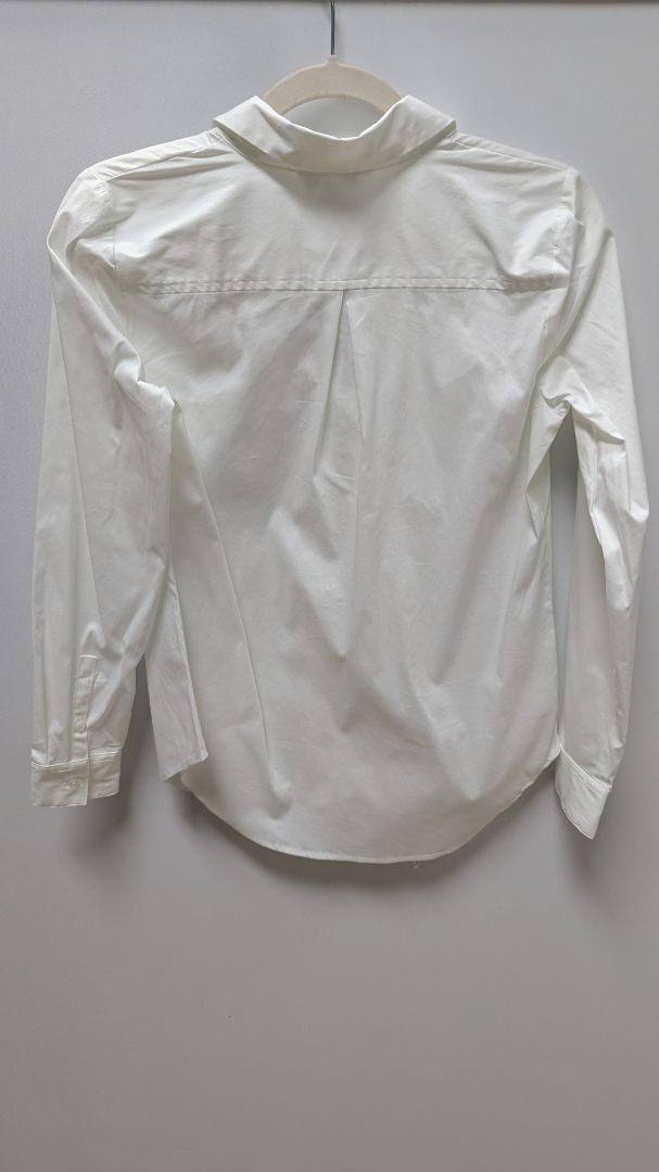 Nine West White Long Sleeve Button-Down Blouse