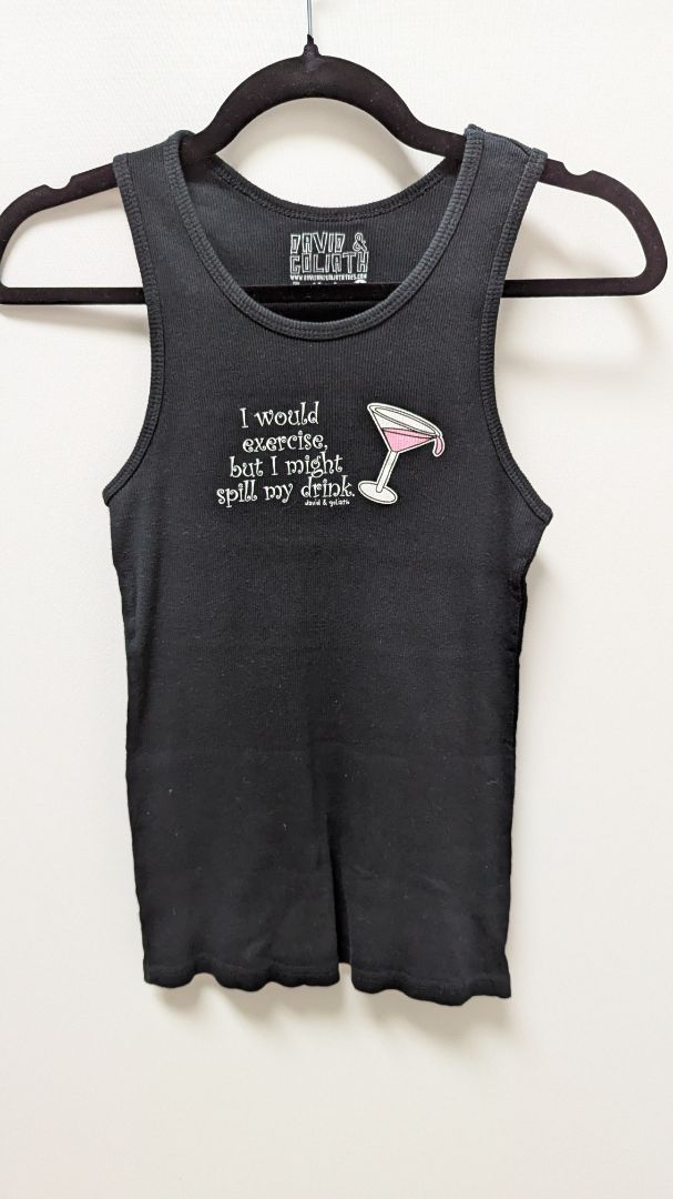 David & Goliath Black Ribbed Graphic Tank