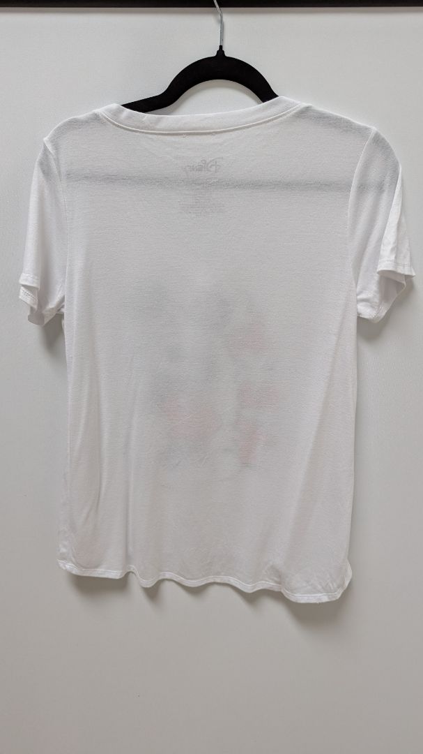 Disney White "Mickey" V-Neck Graphic T-Shirt