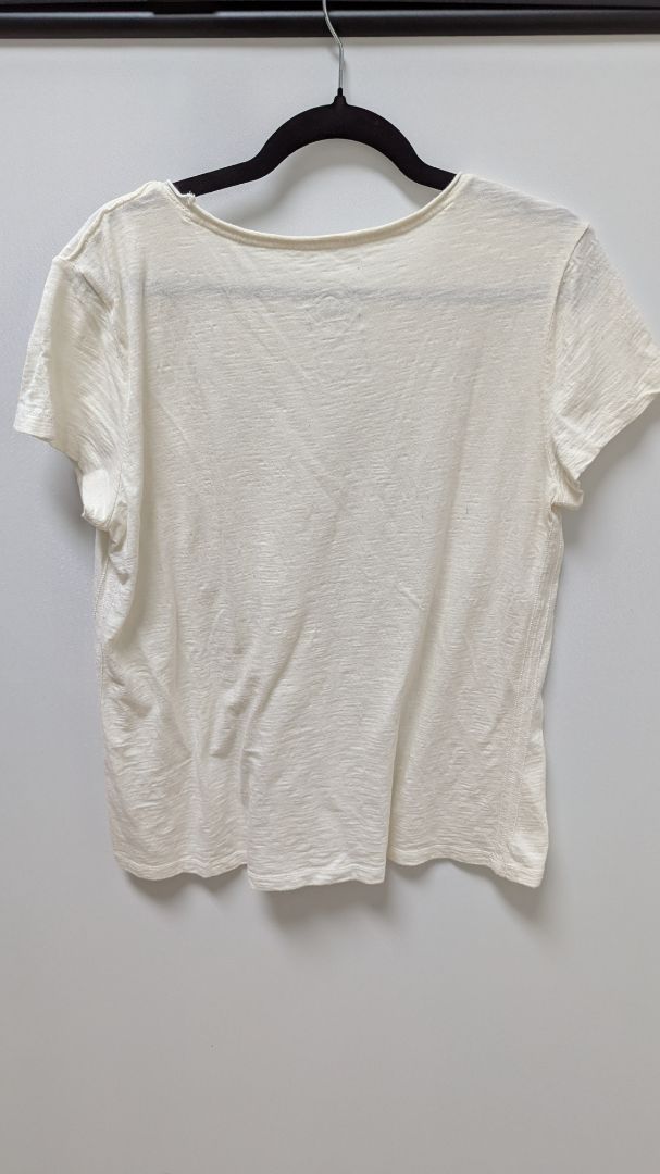 Merona Ivory/Grey Beaded Flower T-Shirt