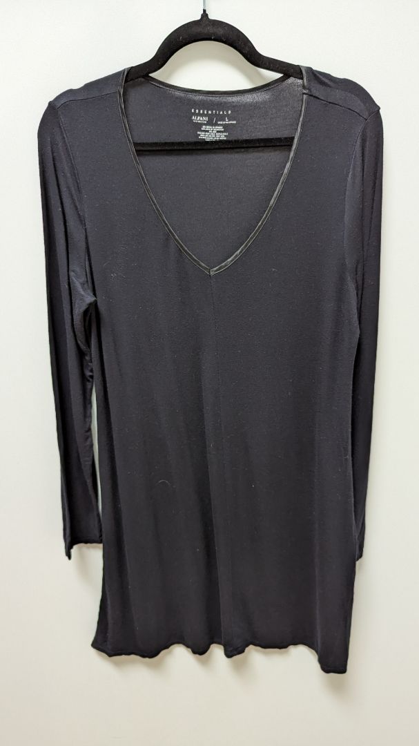 Alfani Intimates Essentials Black Long Sleeve Nightgown