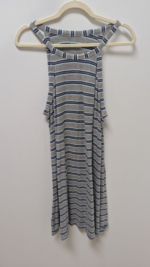 Alfani Intimates Grey/Blue Striped Sleeveless Nightgown