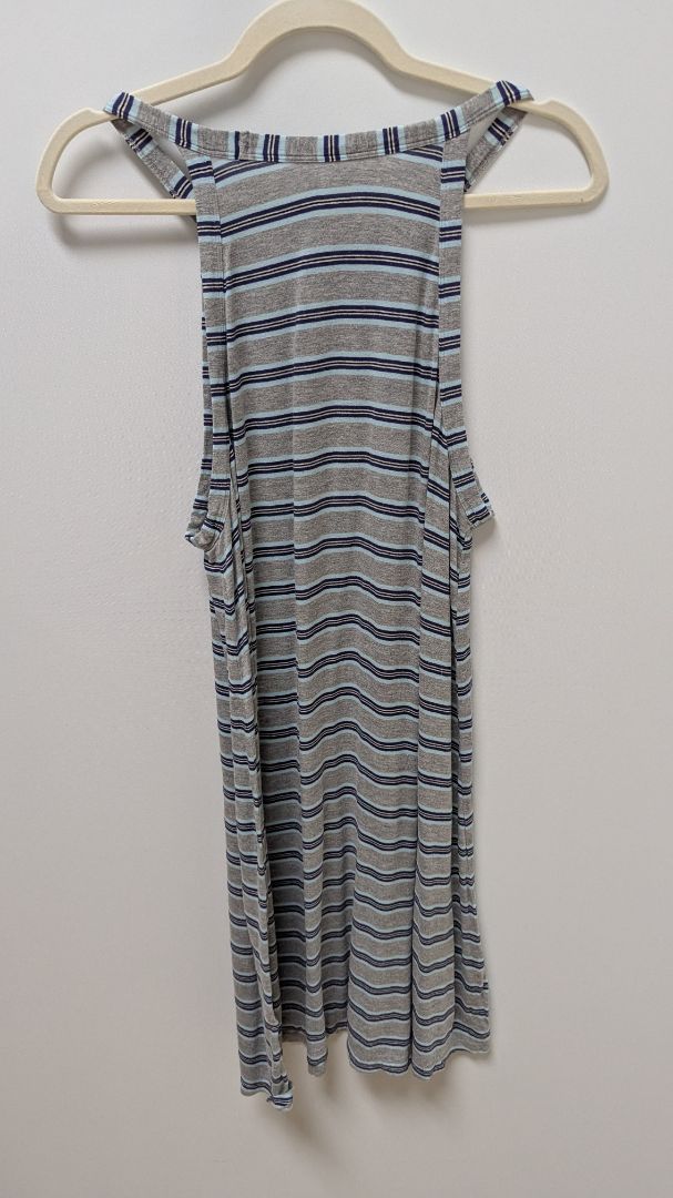Alfani Intimates Grey/Blue Striped Sleeveless Nightgown