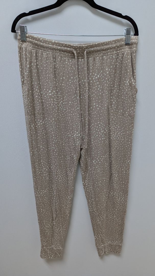 Alfani Intimates Beige/White Spotted Sleepwear Jogger Pants