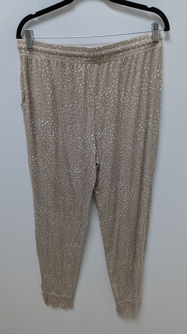 Alfani Intimates Beige/White Spotted Sleepwear Jogger Pants