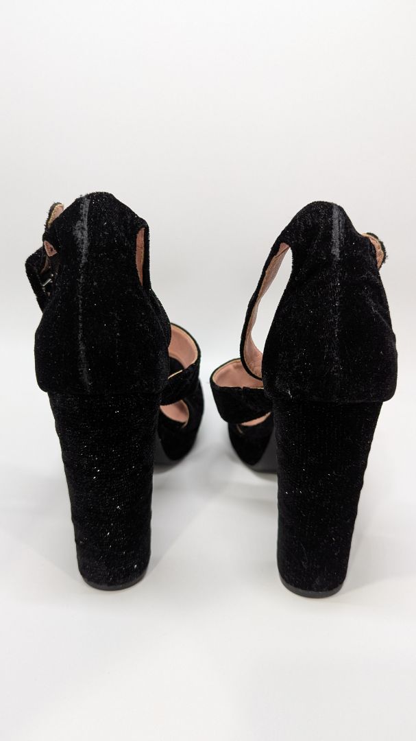 Chinese Laundry Black Velvet Sparkle Heels