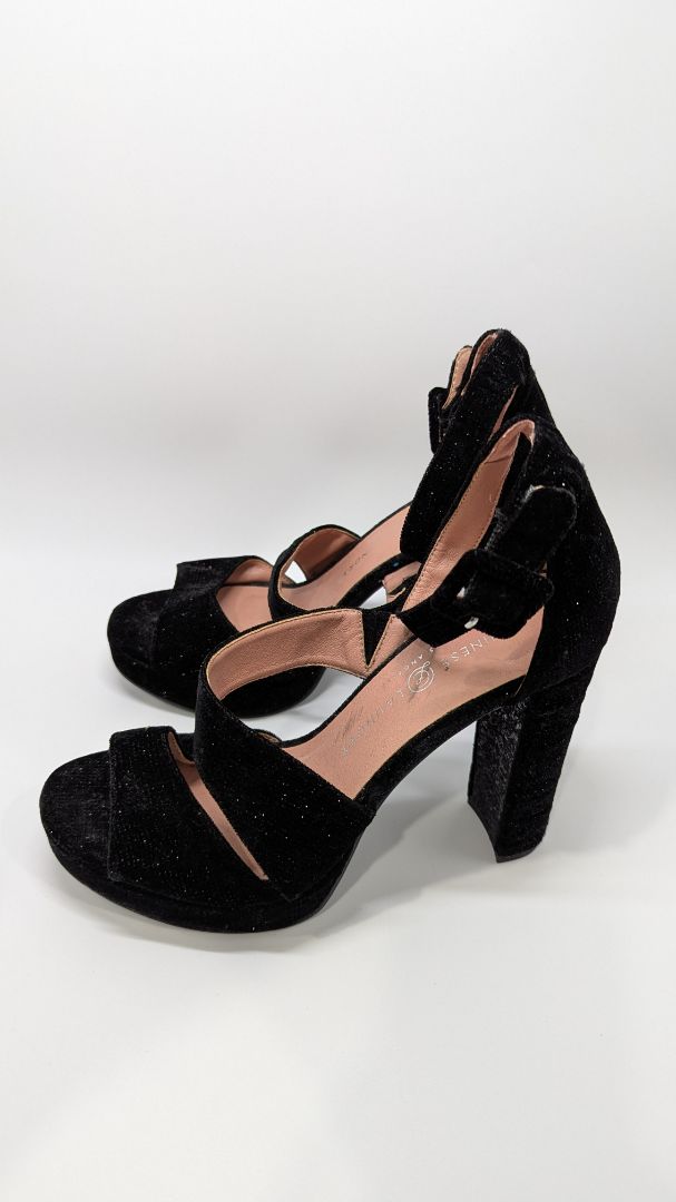 Chinese Laundry Black Velvet Sparkle Heels