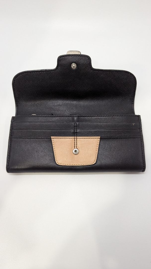 Coach Black/Cream Rowan Satchel Purse & Wallet Set