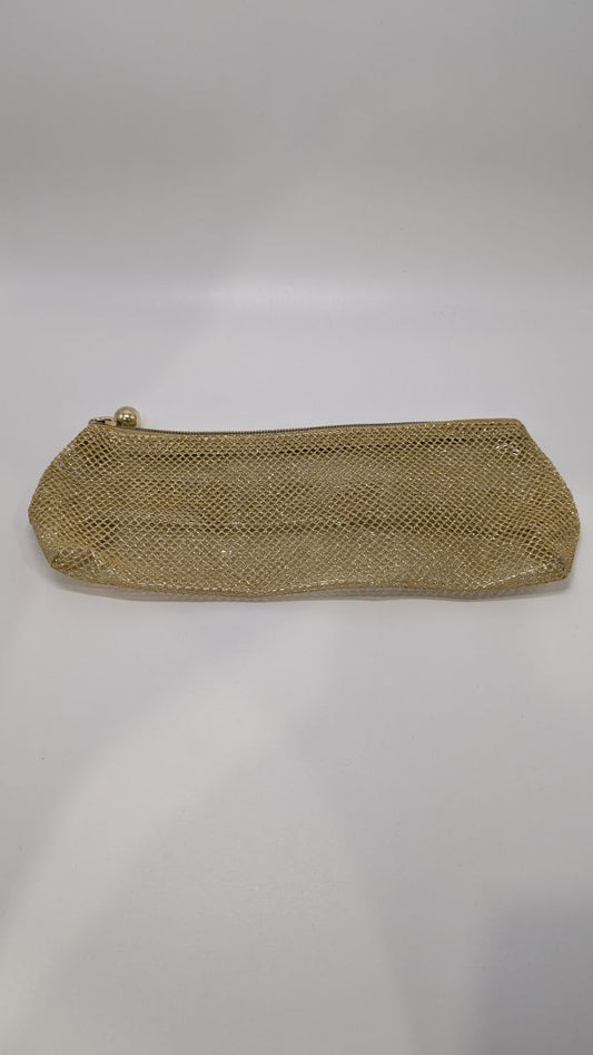 Gold Glitter Clear Zippered Pouch