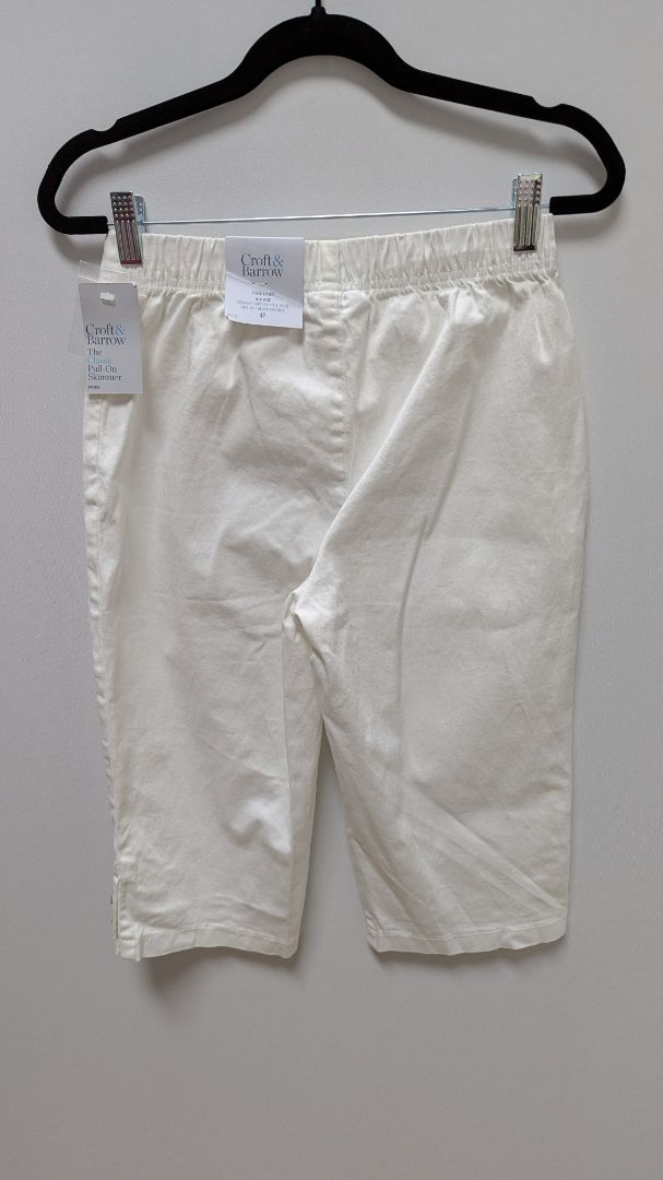 Croft & Barrow White Mid-Rise Pull-On Skimmer Pants