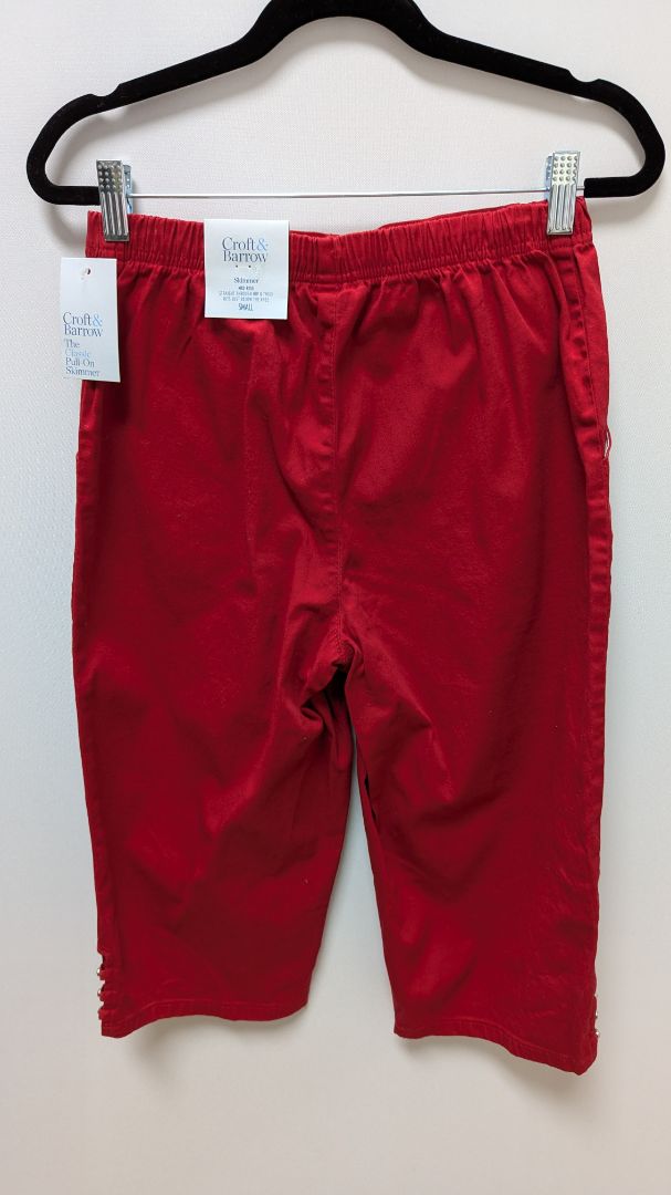 Croft & Barrow Red Mid-Rise Pull-On Skimmer Pants