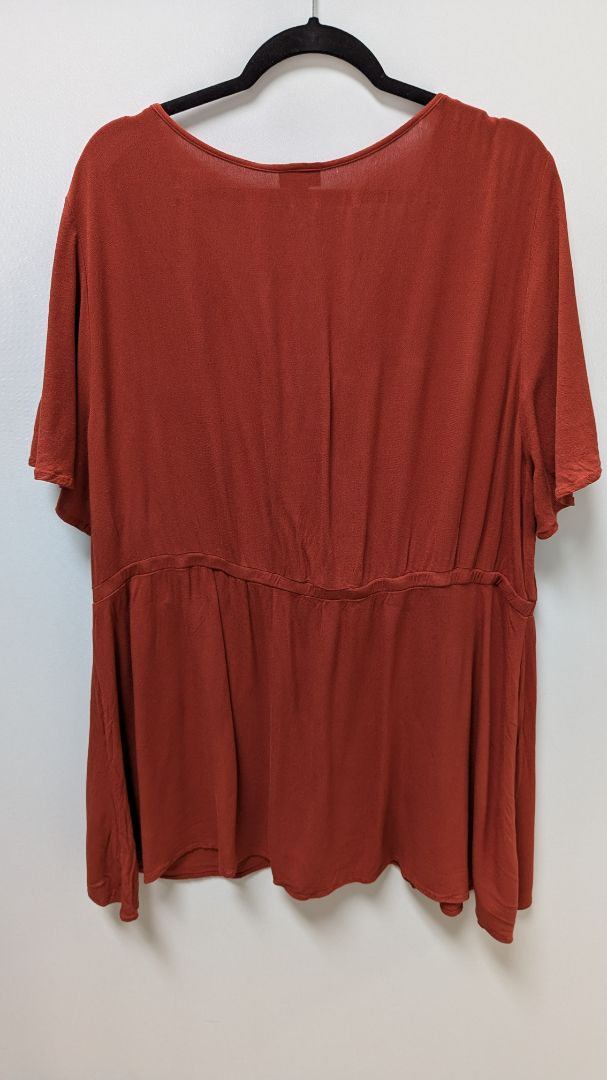 Torrid Dark Orange Crochet Neckline Blouse