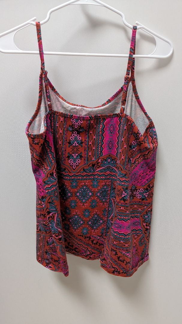 Torrid Red Patterned Knit Cami Tank Top