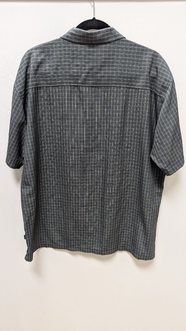 Woody's Retro Lounge Dark Grey Plaid Button-Down Shirt